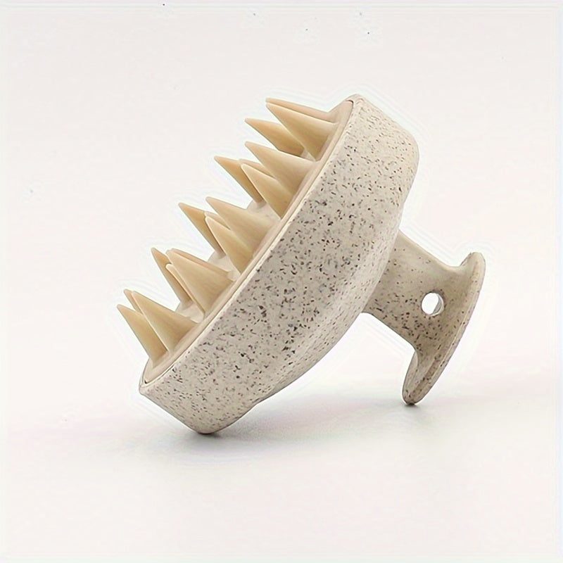 Unisex Wheat Straw Silicone Shampoo Brush Scalp Massager Hair Cleaner