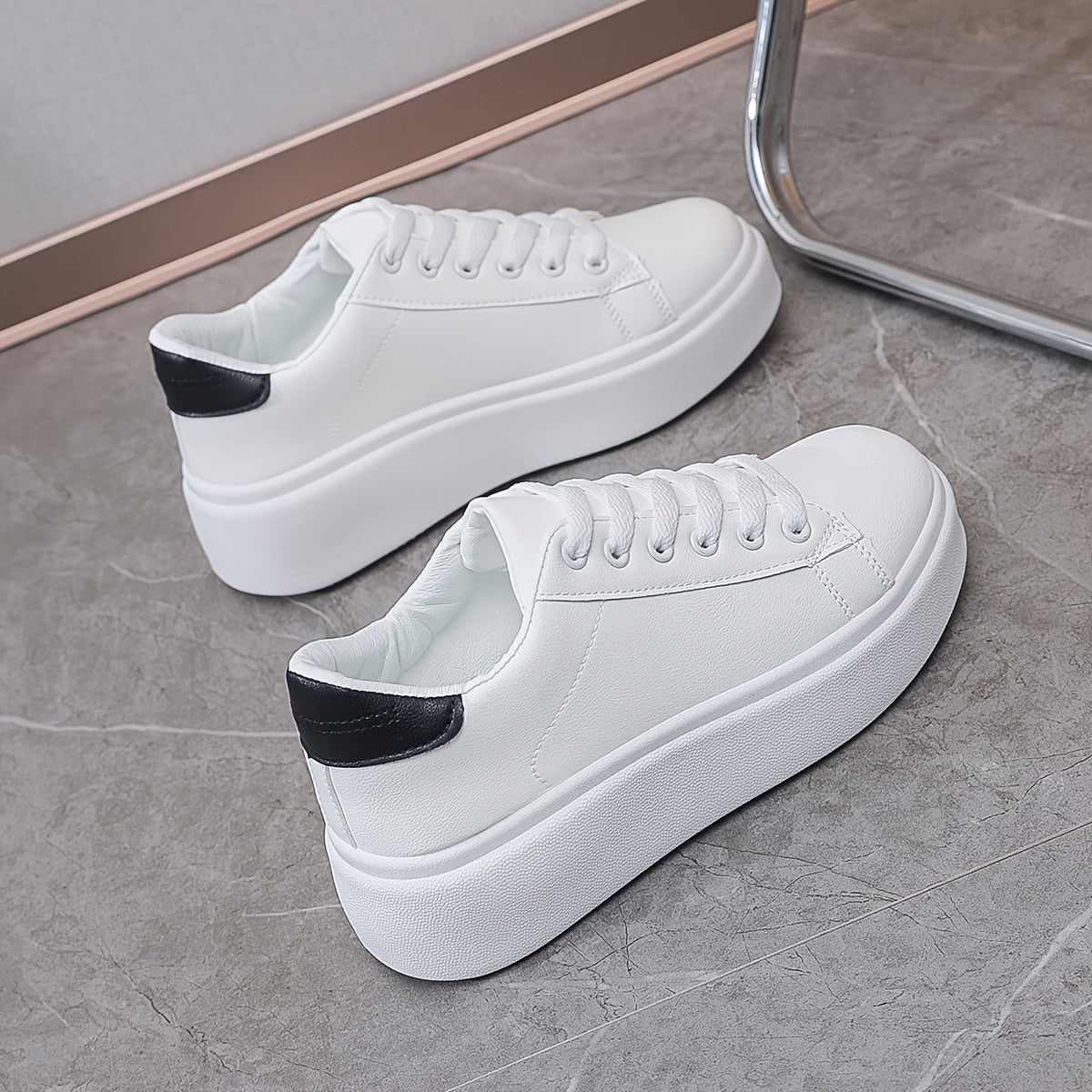 Women's Black White High-Top Sneakers Casual Breathable All-Season Shoes