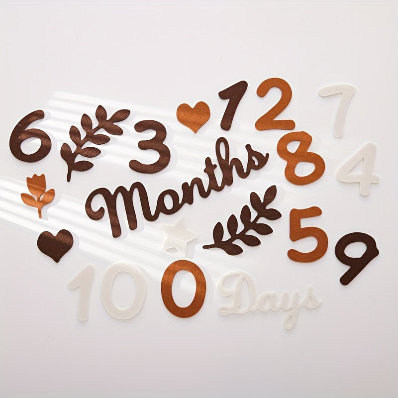 Набор карточек-меток для вех, изготовленных из нетканого материала, с милыми дизайнами для записи роста.