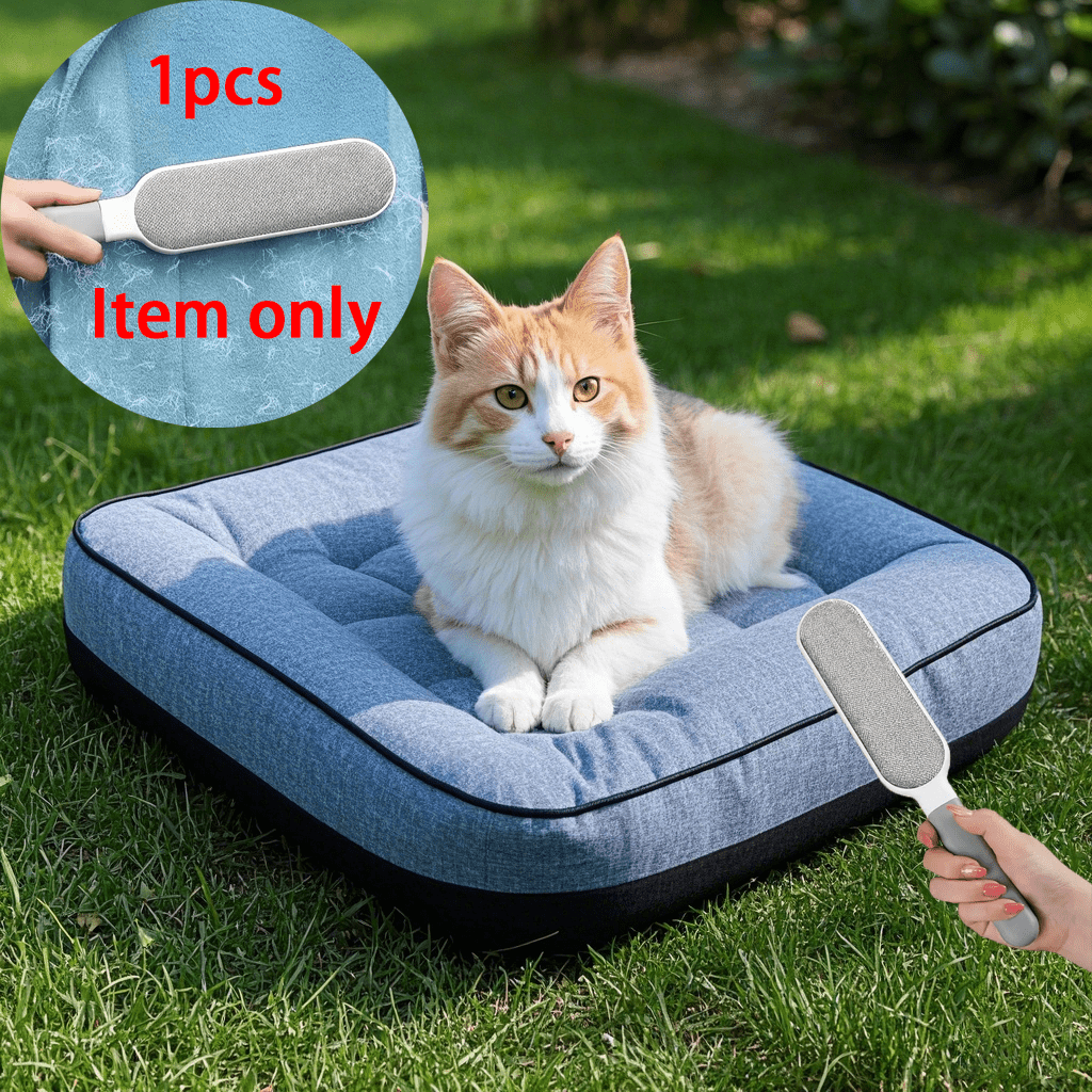 1 dona Spring Pet Hair Removal Brush - Ikki tomonlama statik yopishqoq lint olib tashlovchi, qo'lda ishlash, elektr energiyasi talab qilinmaydi - Pashsha bayrami hayvonlari, uy tozalash yordamchisi uchun ideal, oson tozalanadi