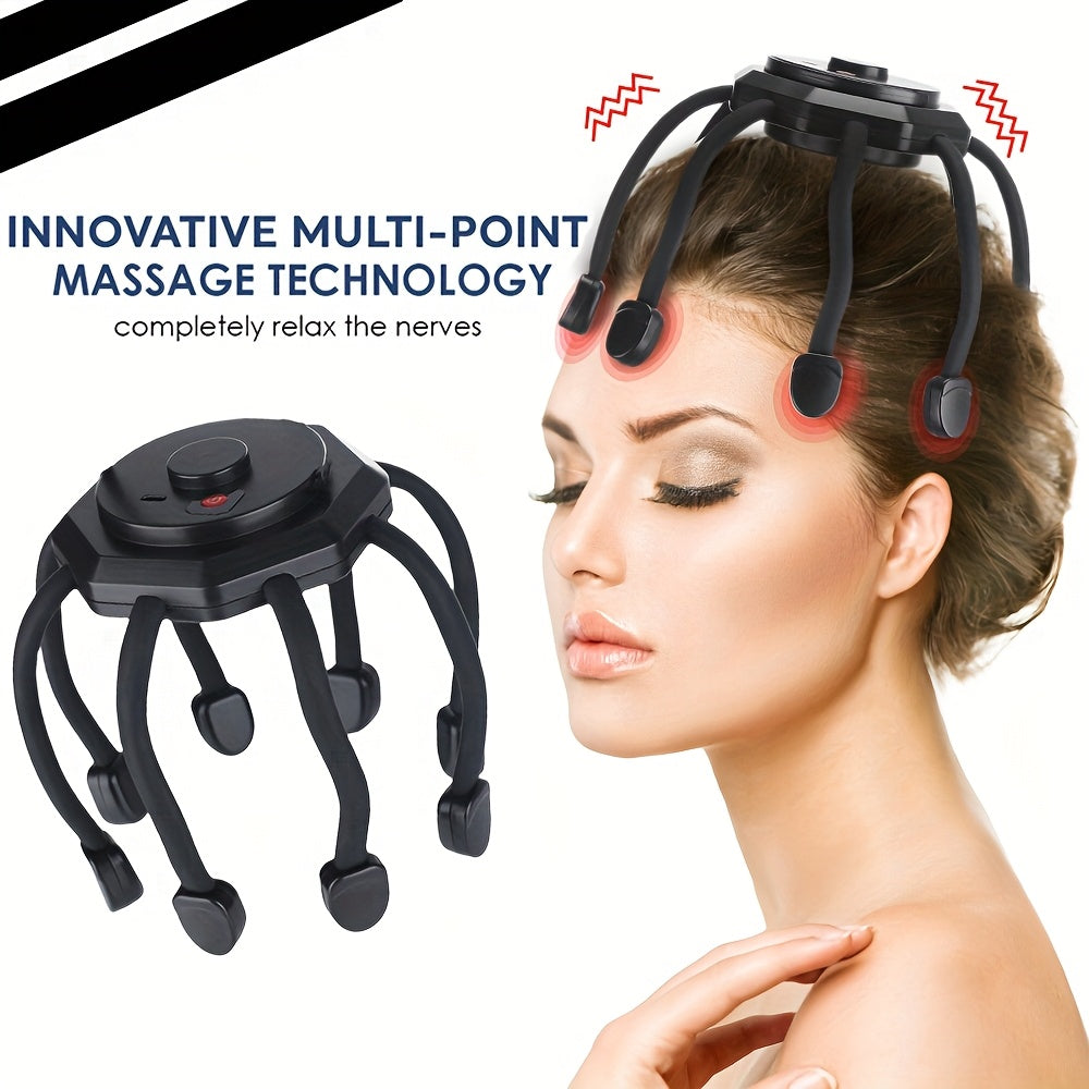 Electric Head Massager with USB Rechargeable Scalp Massage Device for Home and Office