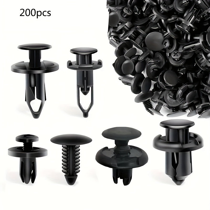 200 Pcs Mixed Car Bumper Fastener Clips 6-10mm Universal Body Repair