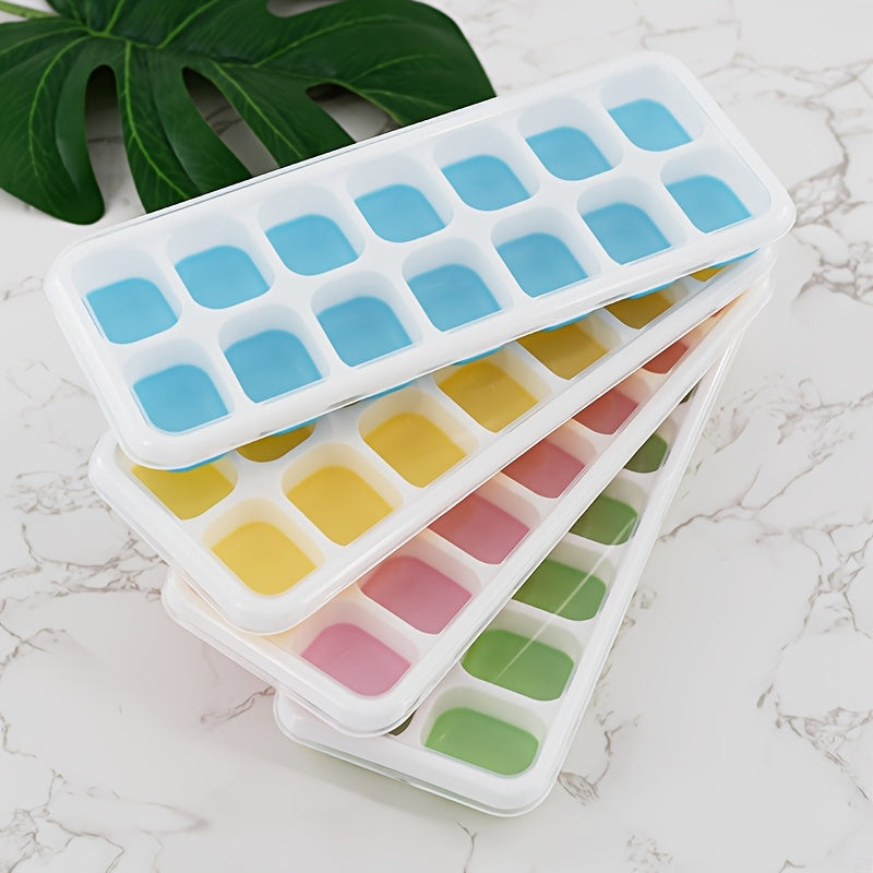 Silicone Ice Cube Tray with Lid BPA-Free Spill-Proof Reusable for Cocktails