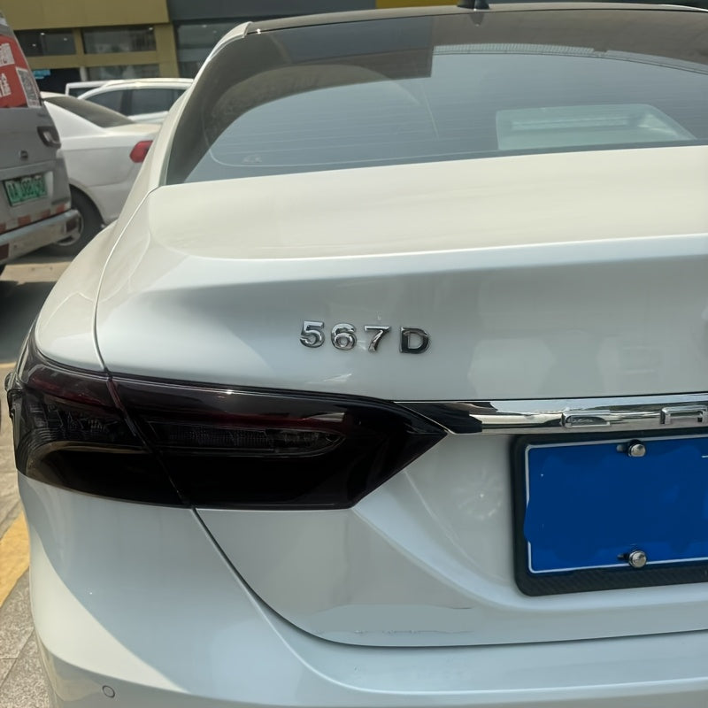 Pegatina para coche con letras y números 3D, emblema dorado y plateado, insignia trasera