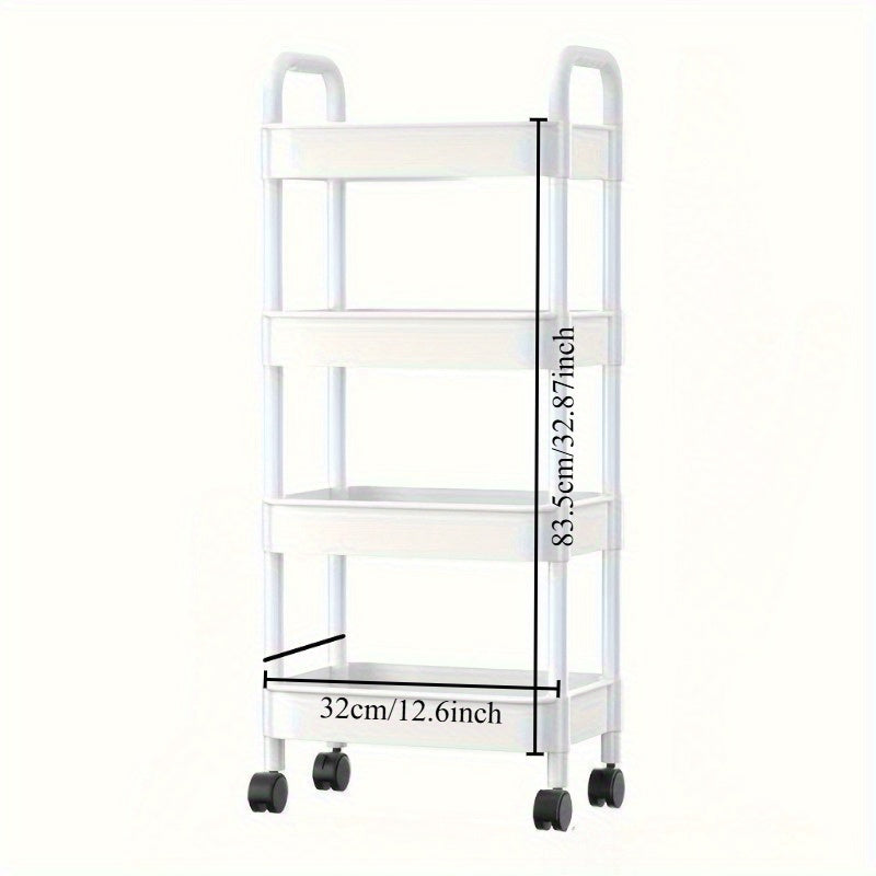 Black Storage Rack with Red Accents for Kitchen, Home, and Outdoor Organization