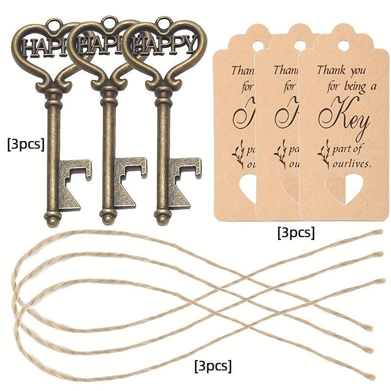 Key-Shaped Metal Bottle Opener for Kitchen, Party, Gift, and Holiday Use