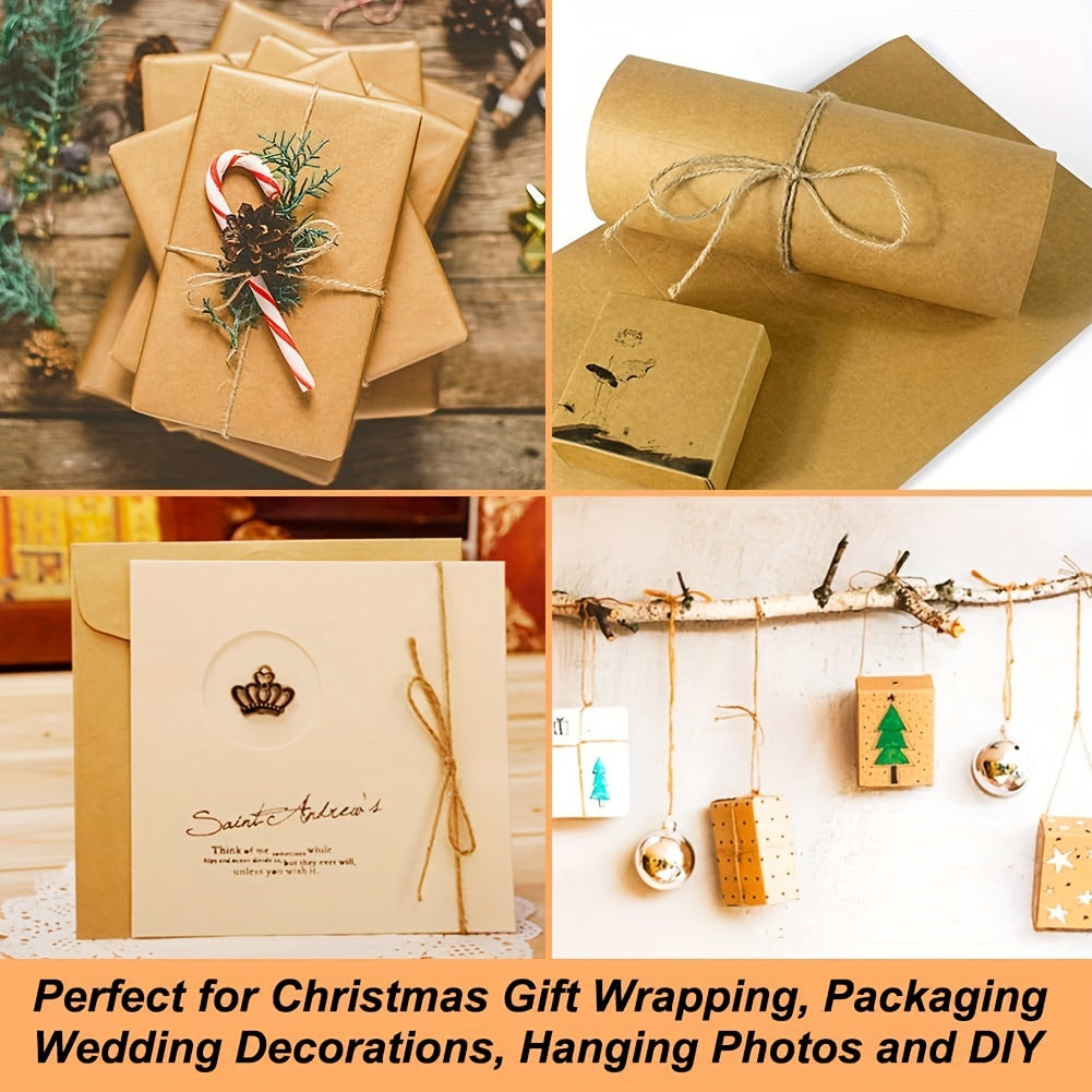 Cuerda de yute natural para jardín, 2 rollos, 99.97 m, marrón, para jardinería, manualidades, embalaje