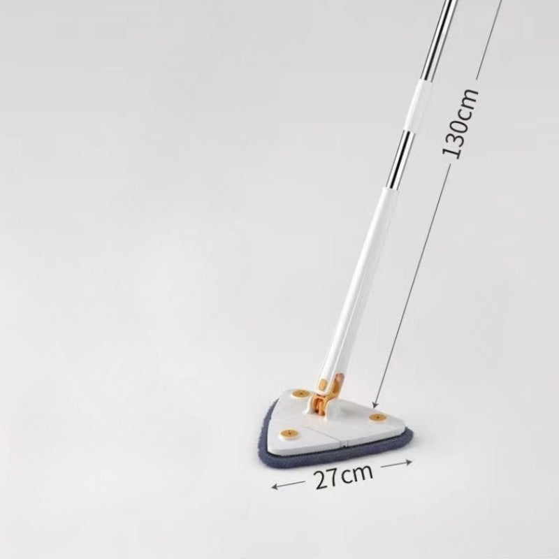 2 ta uchburchak Spin Mops to'plami, 360° burilish, uzoq tutqich, yuviladigan boshlar