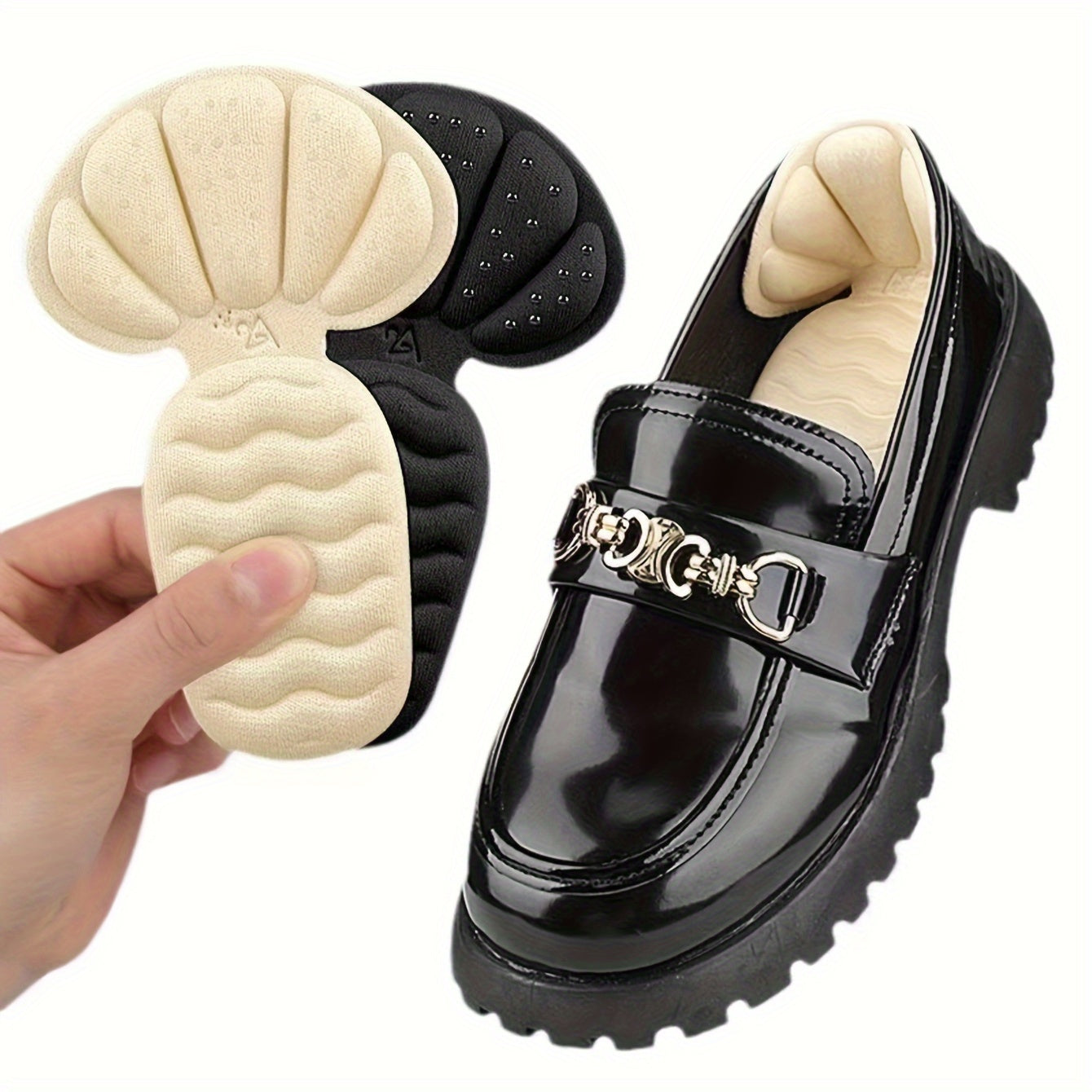 Women T-Shaped Heel Cushion Pads Memory Foam Anti-Blister Comfort