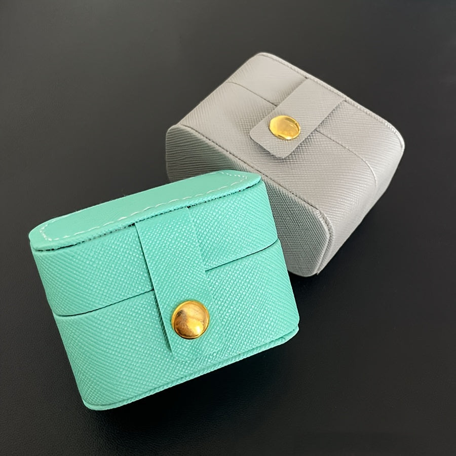 Мини-органайзер для путешествий из искусственной кожи для украшений с кейсом для колец, серег и гвоздиков