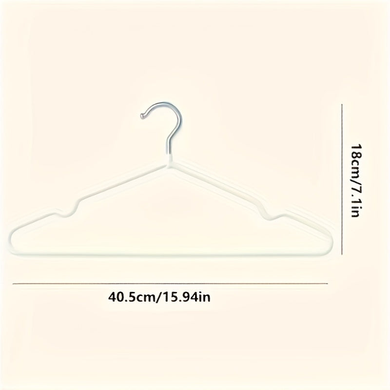 Set of 10 Metal Hangers with Shoulder Grooves Non-Slip Coating for Wardrobe Organization