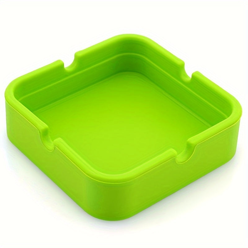 Unisex Silicone Square Ashtray Solid Color Anti-Drop Ash Storage Box