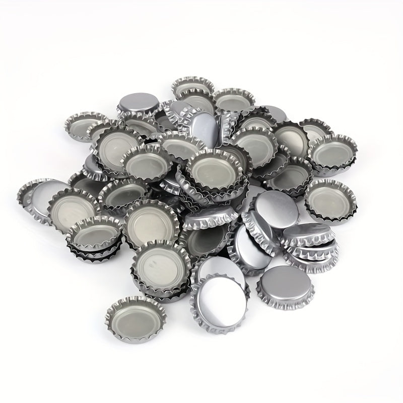 50 Golden, Silver, and Black Beer Bottle Caps for Home Brewing and Bar Tools