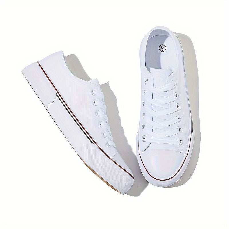 Women's Canvas Sneakers Low Top Solid Color Casual Lightweight Rubber Sole