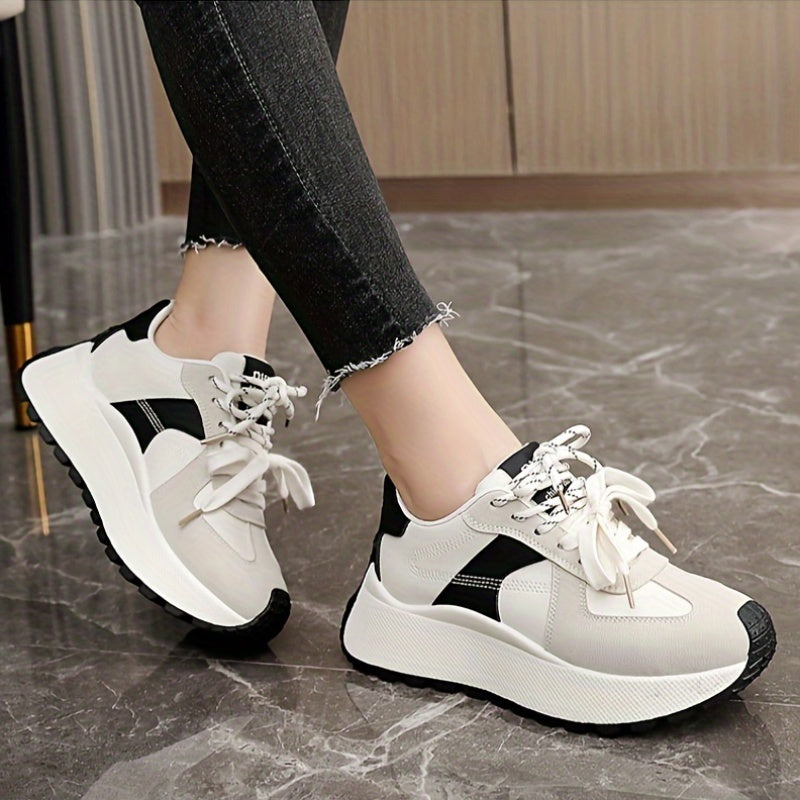 Women's Casual Sneakers with Chunky Soles and Rubber Outsole