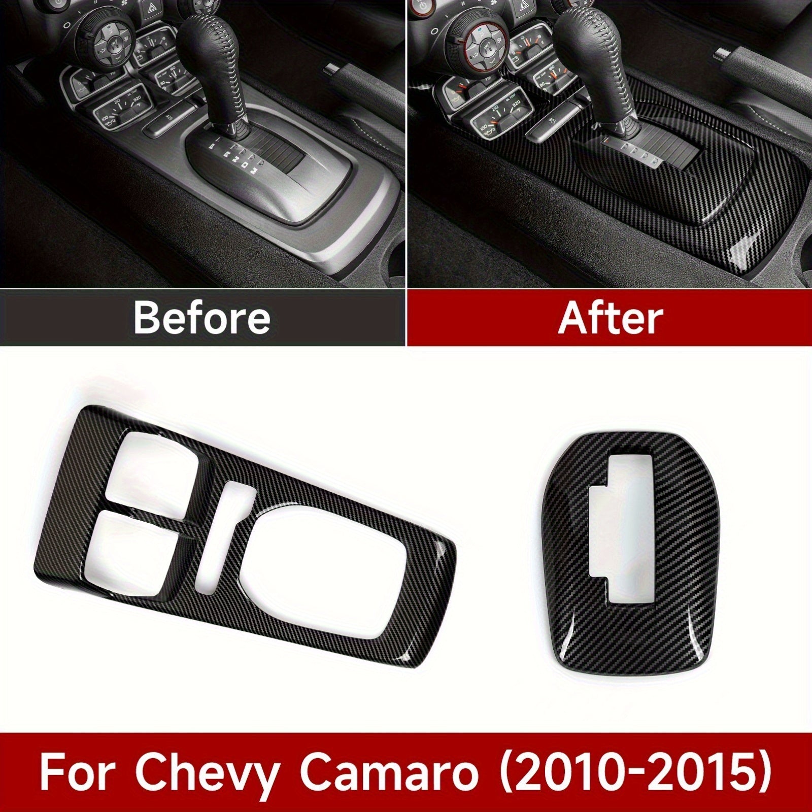 Interior Carbon Fiber Gear Shift Panel Sticker for Camaro 2010-2015