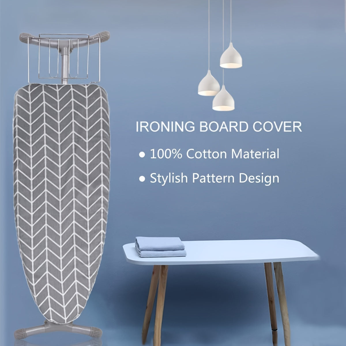Cotton Ironing Board Cover with Pattern, Heat-Resistant, Easy to Install