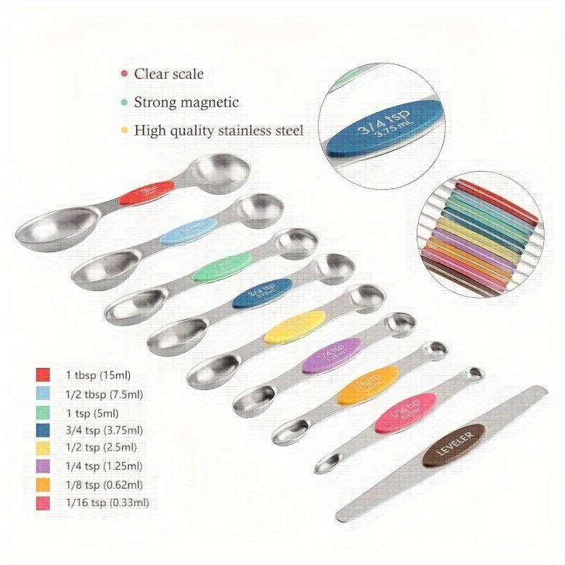 23-Piece Black Stainless Steel Measuring Cups and Spoons Set for Dry and Liquid Ingredients