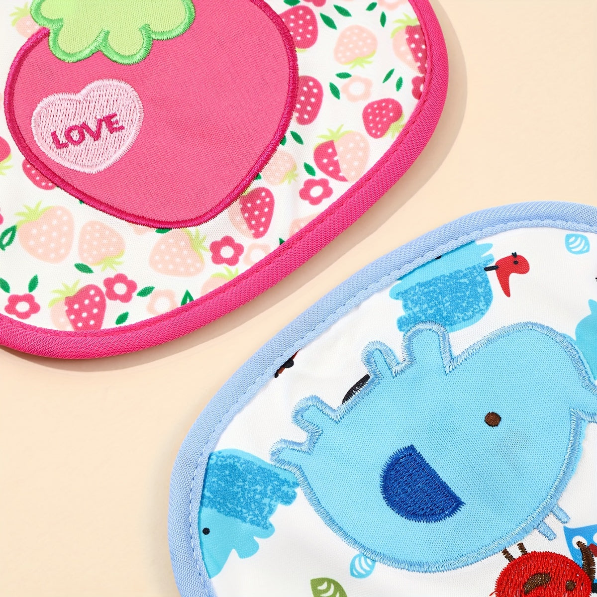 Juego de 5 baberos de algodón impermeables para bebés e infantes de 0-3 años