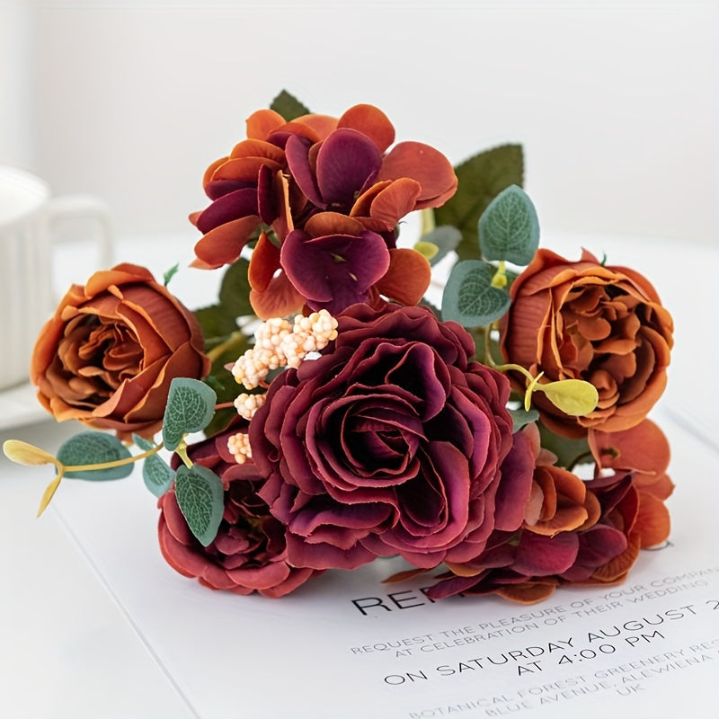 Artificial Flowers with Hibiscus Roses and Peonies for Home Decor Weddings and Gifts