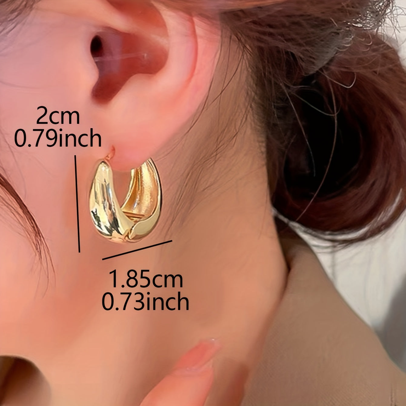 Copper Geometric Hoop Earrings for Women Vintage Elegant Daily Wear All Seasons