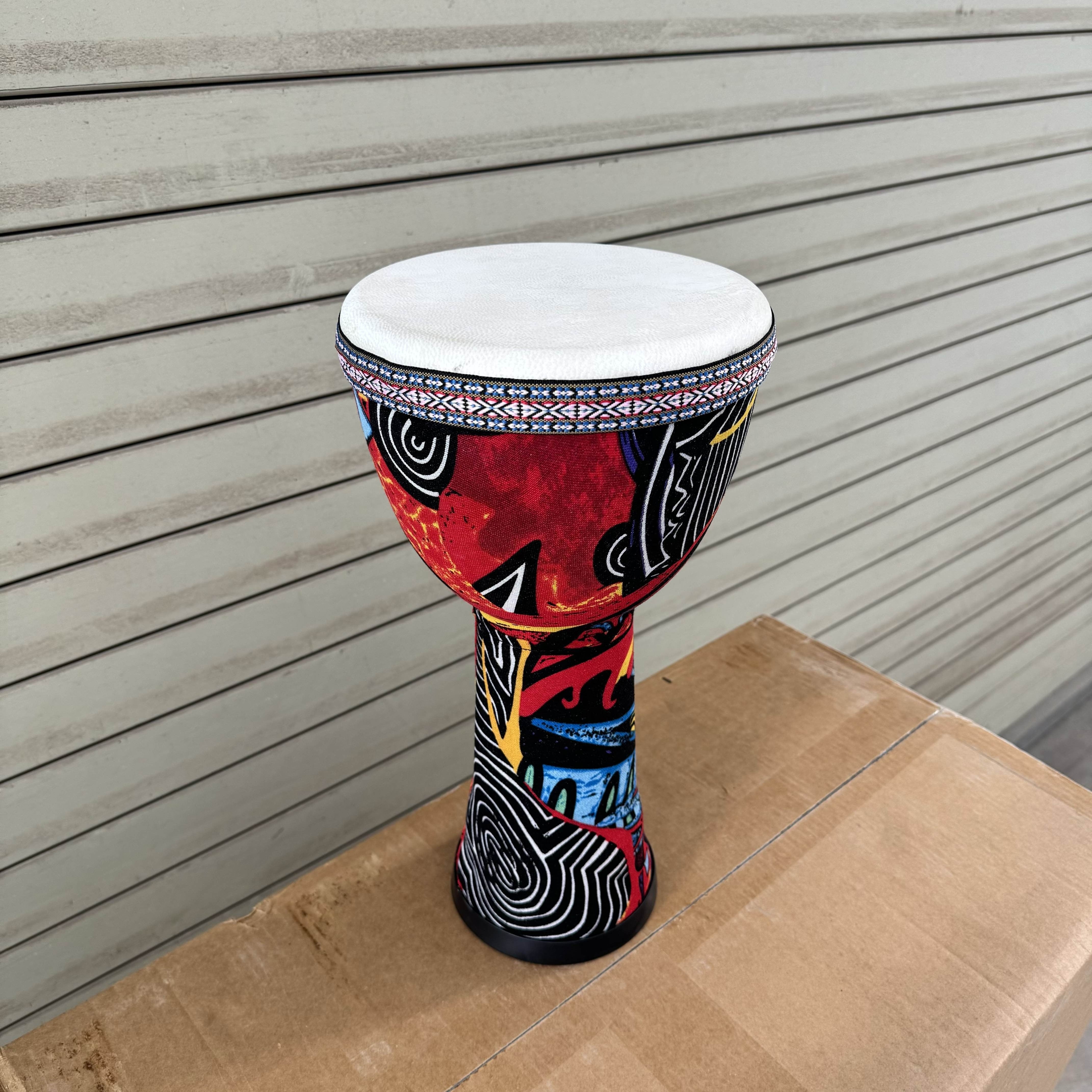 8-дюймовый африканский ручной барабан из ПВХ, многоцветный, перкуссионный инструмент