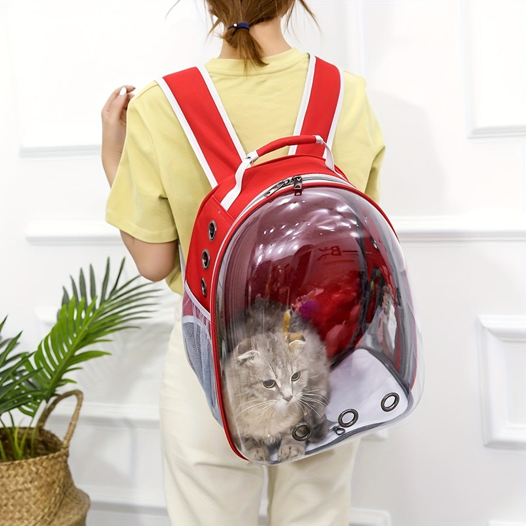 PVC Pet Carrier Backpack for Cats and Small Animals with Zipper Closure