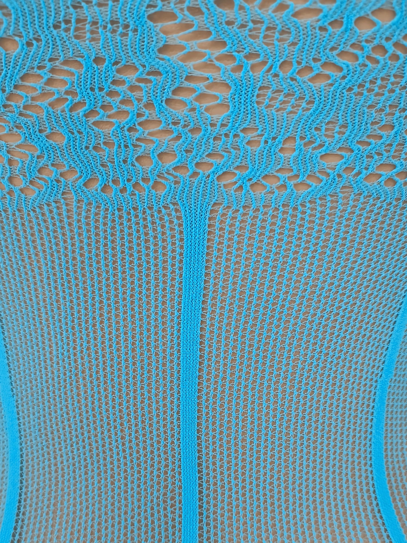 Women's Mesh Bodysuit and Tights Set Black Plus Size Hollow Fishnet