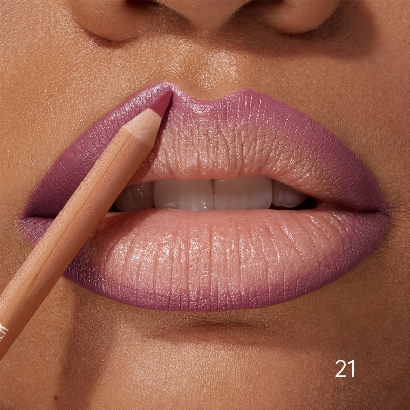 Lápiz delineador de labios mate para mujer, 12 colores, de larga duración, a prueba de manchas