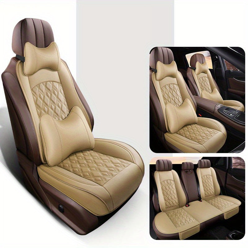 Car Seat Cover Universal PU Leather Breathable All-Season Cushion