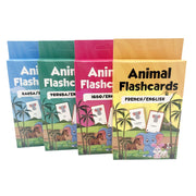 Educational French Animal Body Number Flashcards for Kids Learning in Multiple Languages