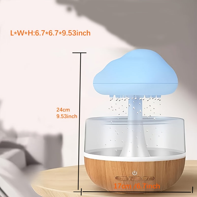 Colorful Mushroom Night Light with Rain Humidifier and Aromatherapy Battery Operated Atmosphere Lamp