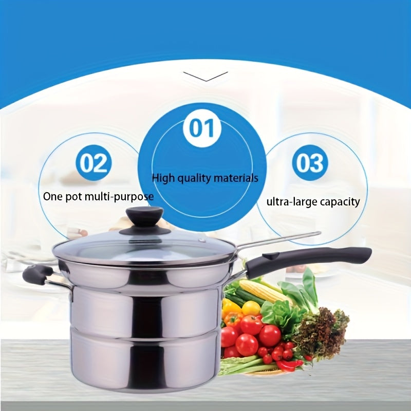 Stainless steel soup pot with lid strainer versatile kitchenware 70cm