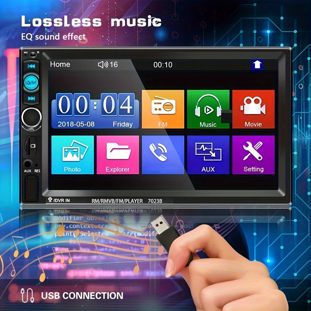 7 dyuymli HD sensorli ekranli avtomobil stereo tizimi, Mirror Link, USB, FM radio, masofadan boshqarish bilan boshqarish