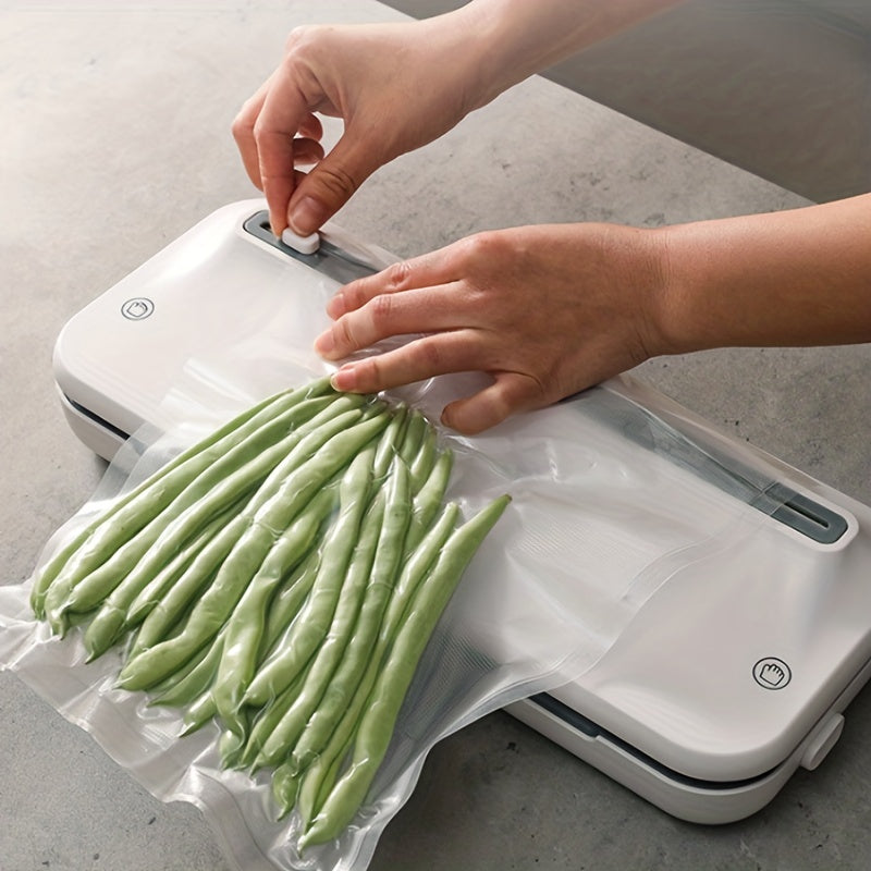 Uyda yoki tashqarida yangi oziq-ovqatni saqlash uchun USB bilan qayta zaryadlanadigan portativ vakuum yopishtiruvchi, quruq va nam oziq-ovqat saqlash uchun ideal.