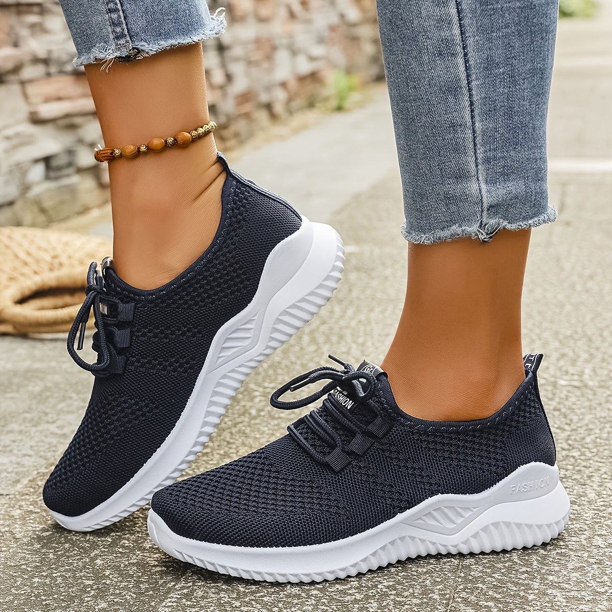 Women's Breathable Knit Athletic Sneakers Lightweight Mesh Running Shoes