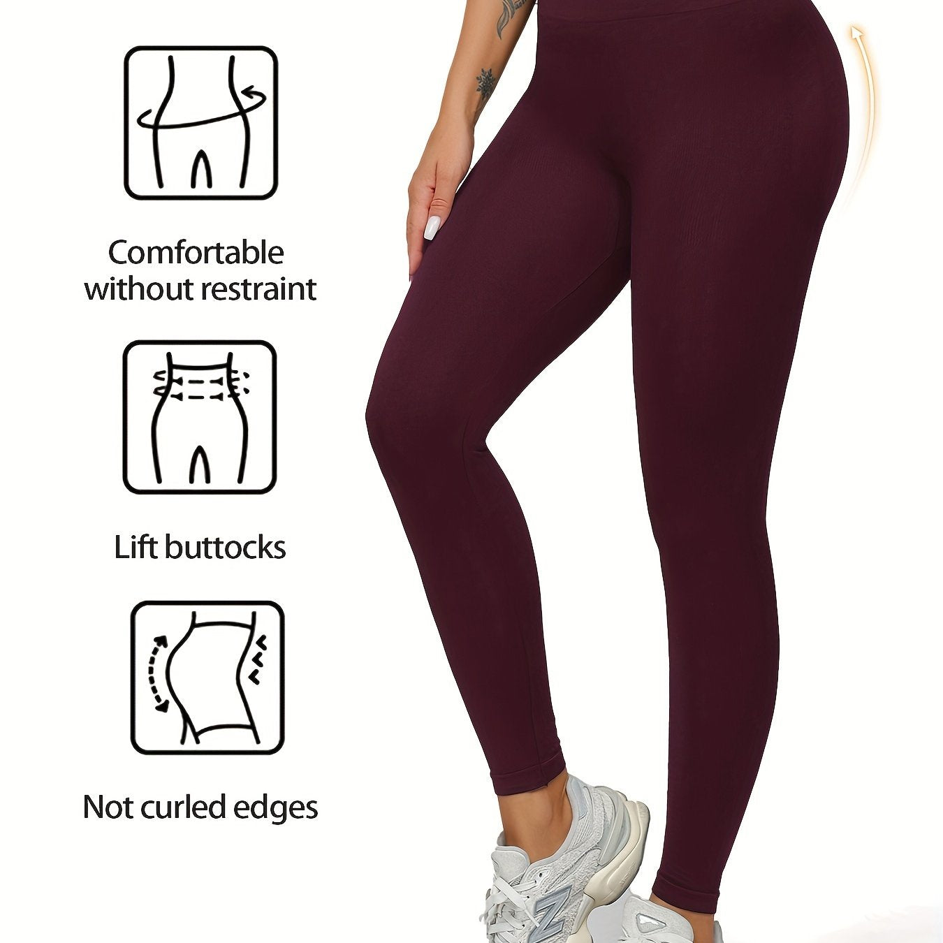 Women's High-Waist Seamless Yoga Leggings Tummy Control Butt Lift Non-See-Through