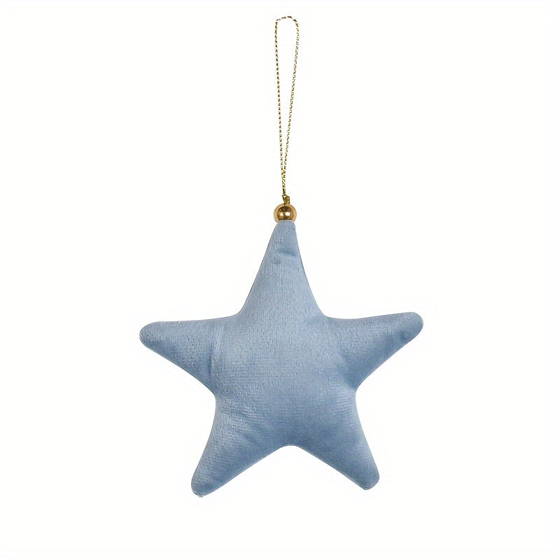 Velvet Christmas Star Ornament for Tree and Home Decoration