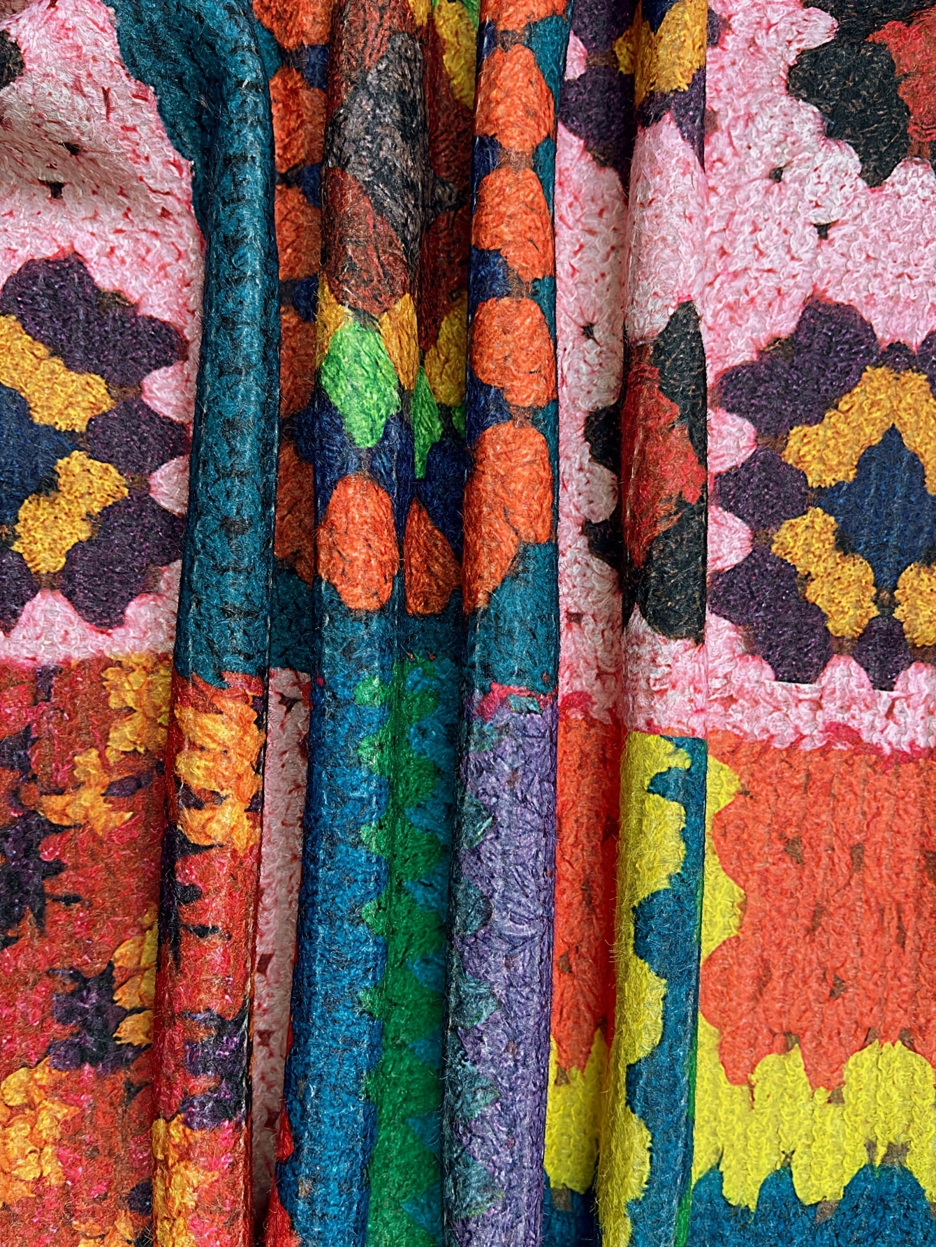 Plus Size Women's Sweater Dress All-Over 3D Rectangle Print Patchwork Fall Warmth