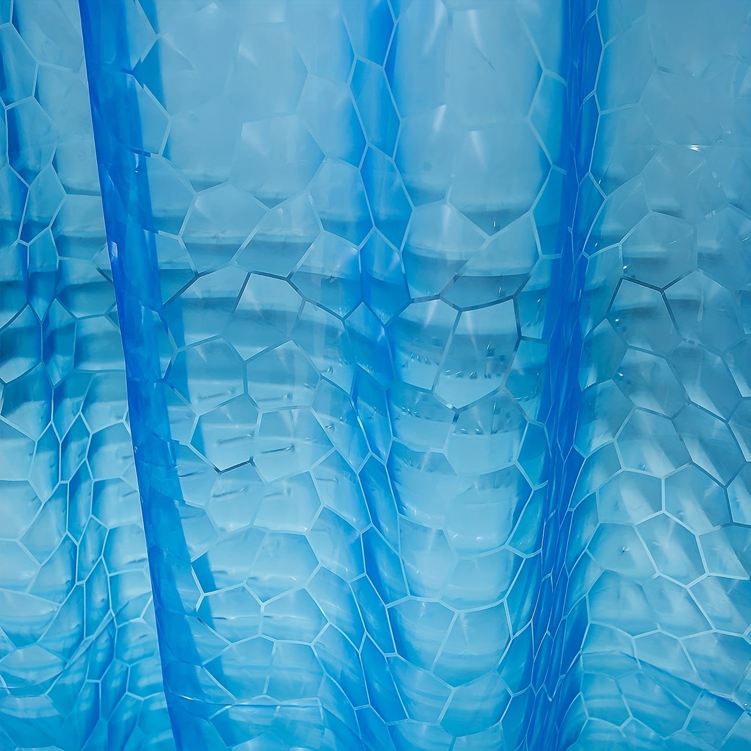 Blue Waterproof 3D Pebble Pattern Shower Curtain 72x72 Inches for Bathroom