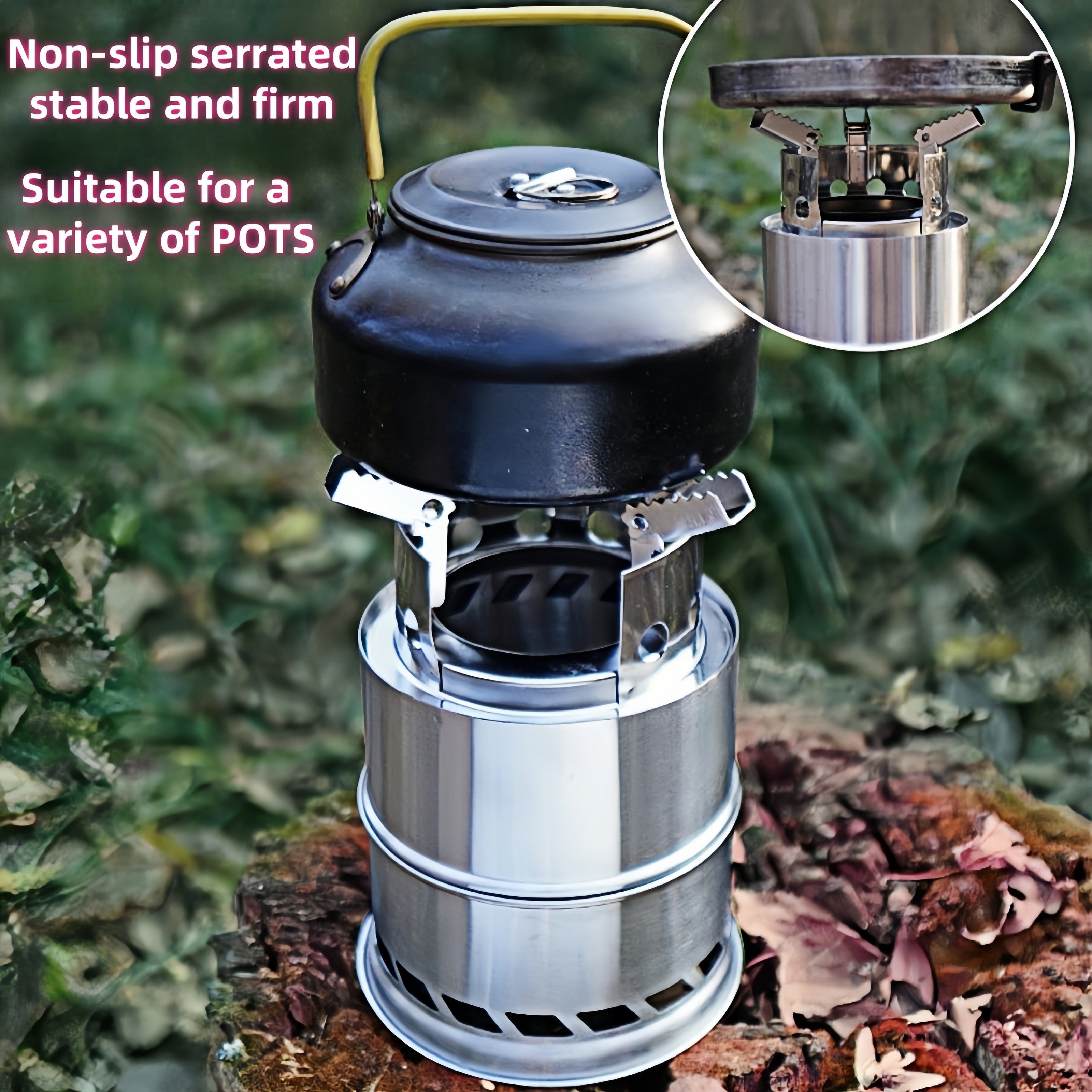 Outdoor Foldable Stove 20cm Diameter Stainless Steel Portable Heating Solution
