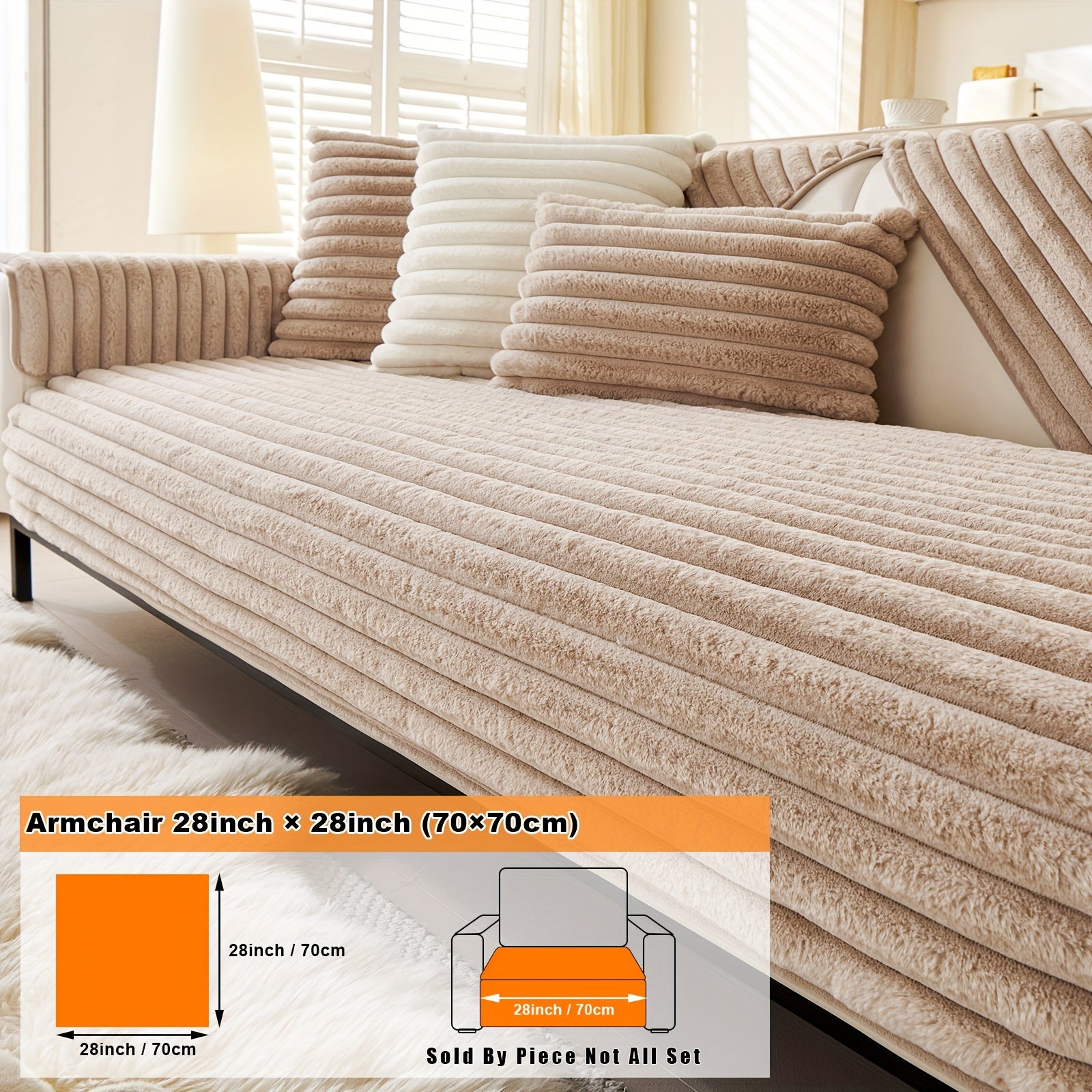 Barcha turdagi divanlar uchun mo'ljallangan, sun'iy quyon junidan tayyorlangan zamonaviy plush divan qoplamasi, mushuk va it egalari uchun iliqlik va himoya ta'minlaydi.