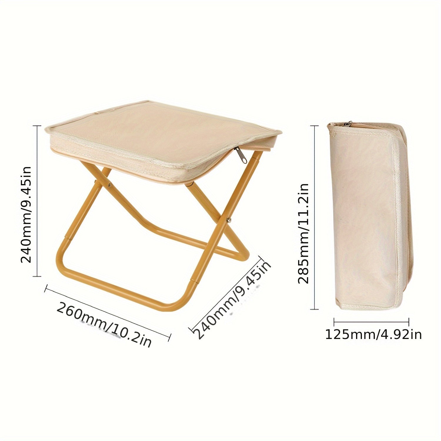 Teen Portable Folding Chair with Iron Alloy Frame for Outdoor Activities and Carry Bag