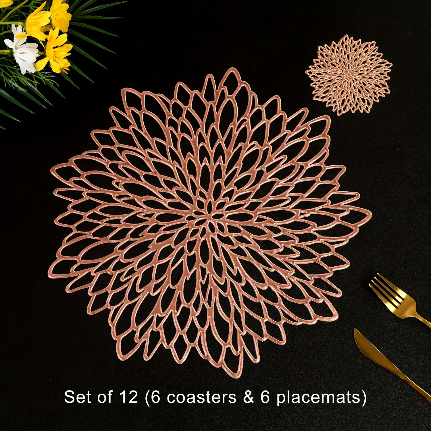 Сет подставок под горячее и коастеров с цветами гибискуса для отелей, ресторанов и кухонь. Устойчивы к теплу и не скользят. Доступны в наборах по 4, 8, 12 и 16 штук.