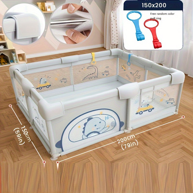 Indoor and Outdoor Play Yard with Anti-Slip Base Gate for Kids and Toddlers