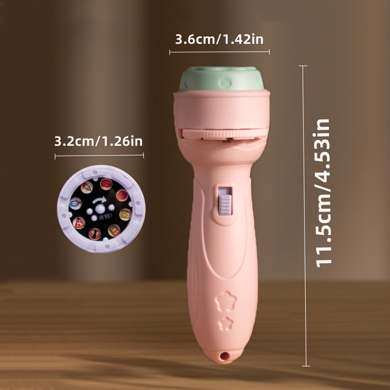 Children's Educational Projector Toy for Kids Age 3+ with Dinosaur Ocean Fruit Patterns in Pink Purple Green Yellow