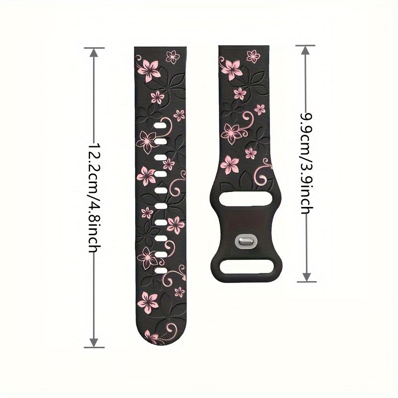 Two-Tone Silicone Watch Strap 20mm 22mm Carved Design