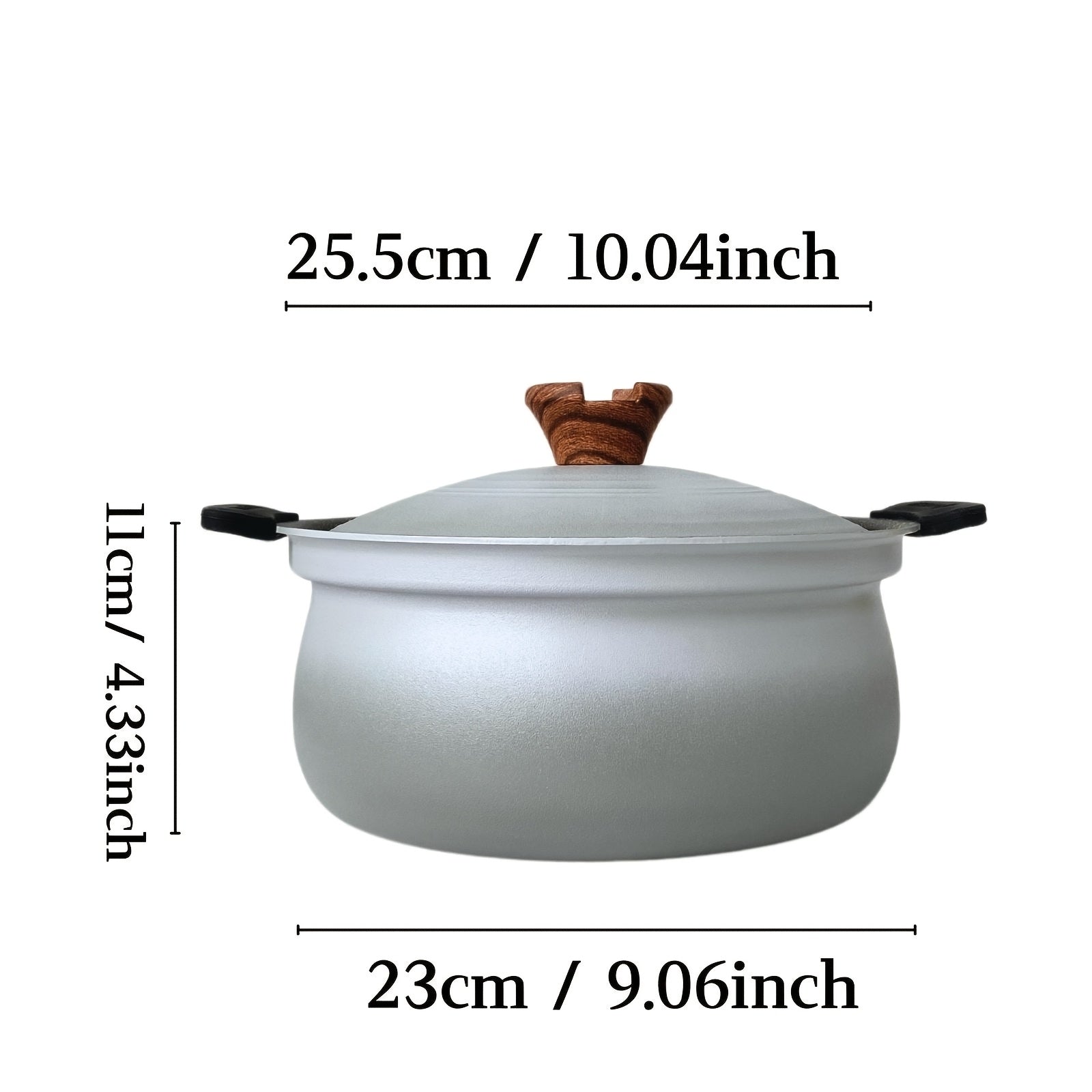22cm Double Ear Soup Pot Non-Stick Japanese Style Kitchen Cooking Tool Grey