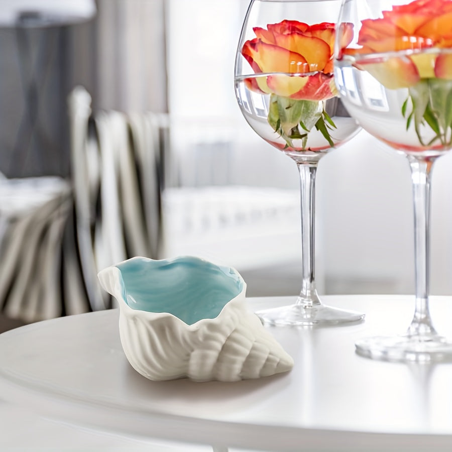 Conch Shaped Jewelry Tray with Ring and Earring Holder Organizer for Rings Bracelets Necklaces