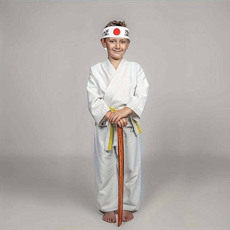 Hachimaki Headband Japanese Samurai Sushi Chef Breathable Knit Black Red Sun